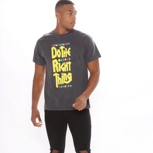 Fashion Nova Do The Right Thing Vintage Wash Short Sleeve Tee - L